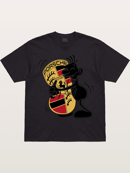 Character Hugging Porsche Crest Gildan T-shirt