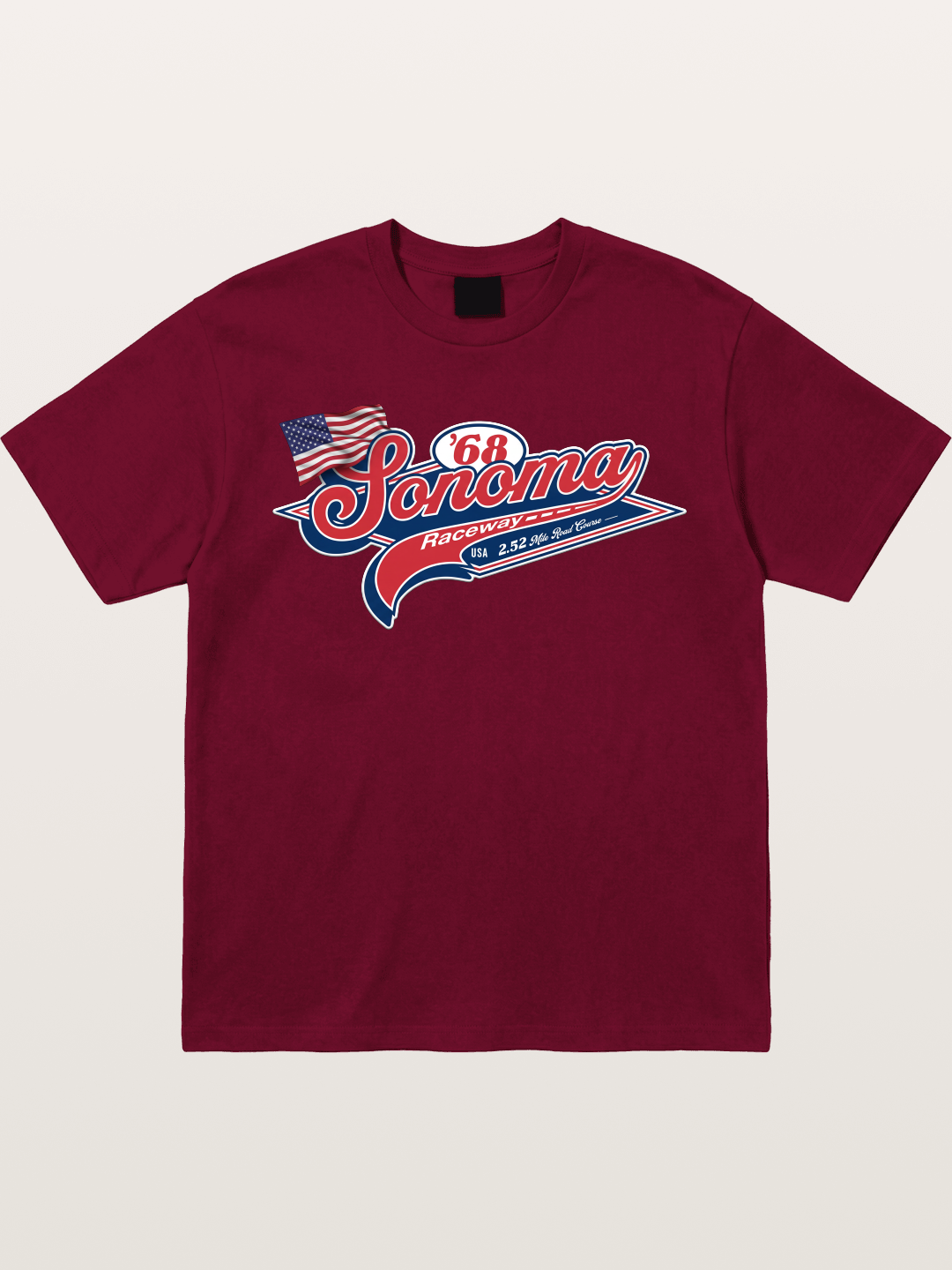 Sonoma Raceway 1968 Vintage Script Gildan T-shirt
