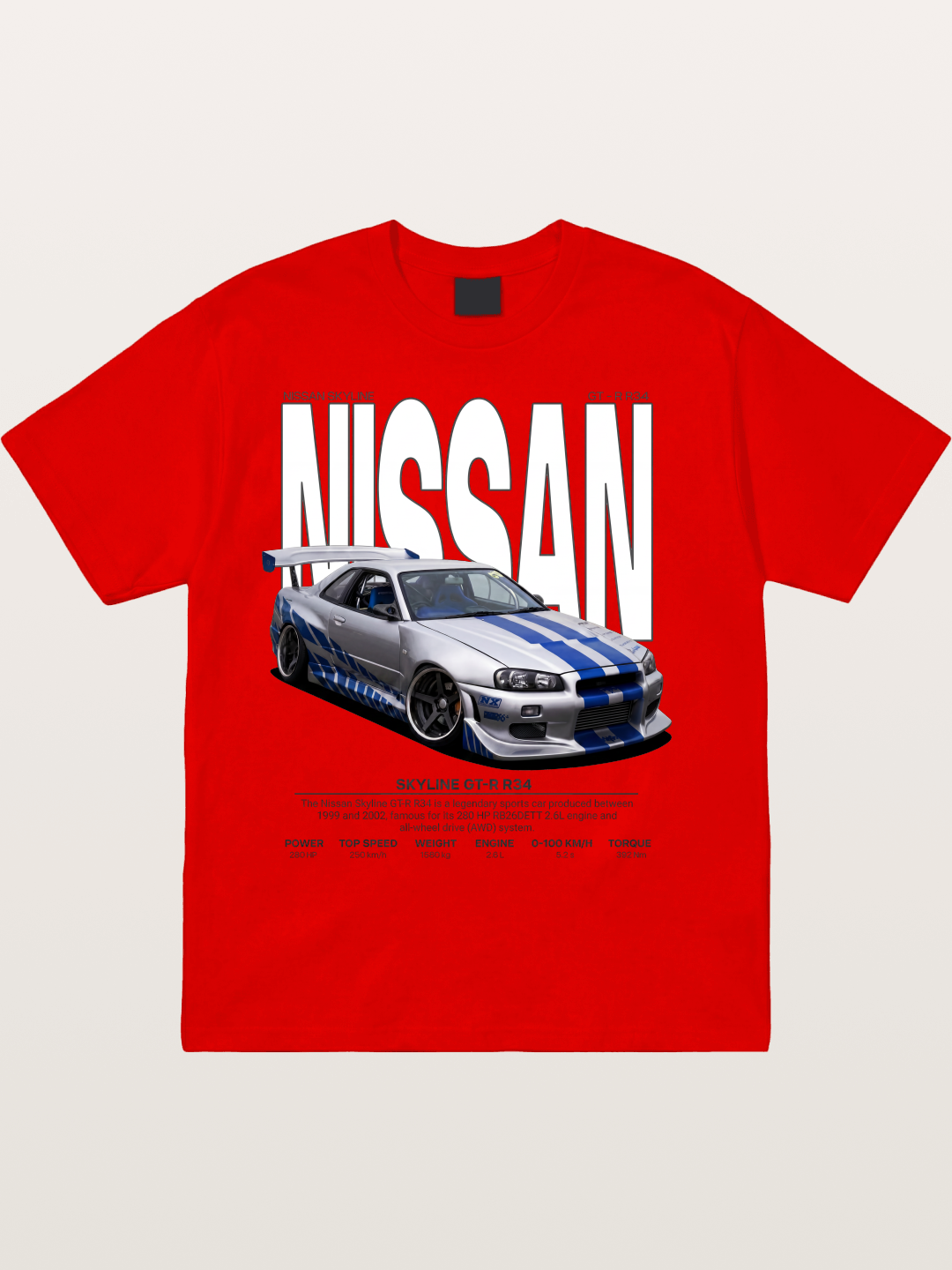 Nissan Skyline GT-R R34 Poster Cotton T-shirt