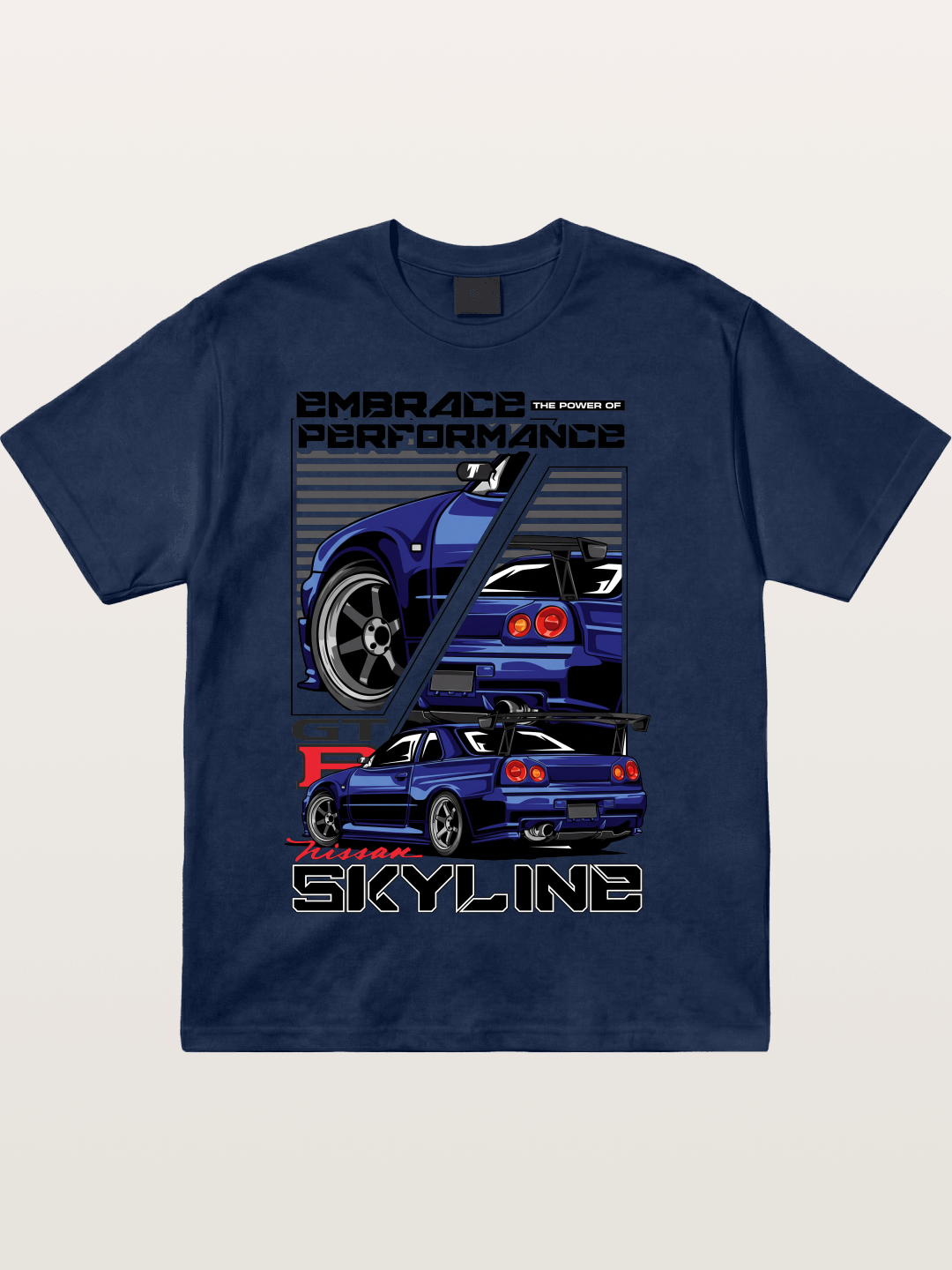 Nissan Skyline GT-R R34 Split View Cotton T-shirt