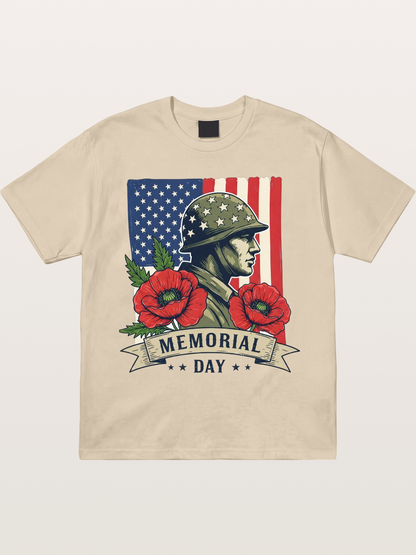 Memorial Day Poppy Soldier Art Gildan T-shirt
