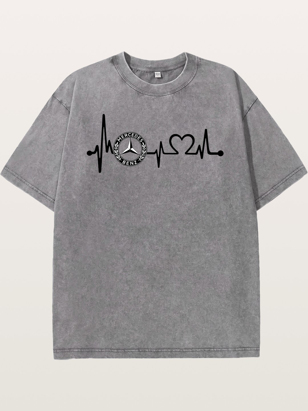 Mercedes Heartbeat Logo Art Washed T-shirt