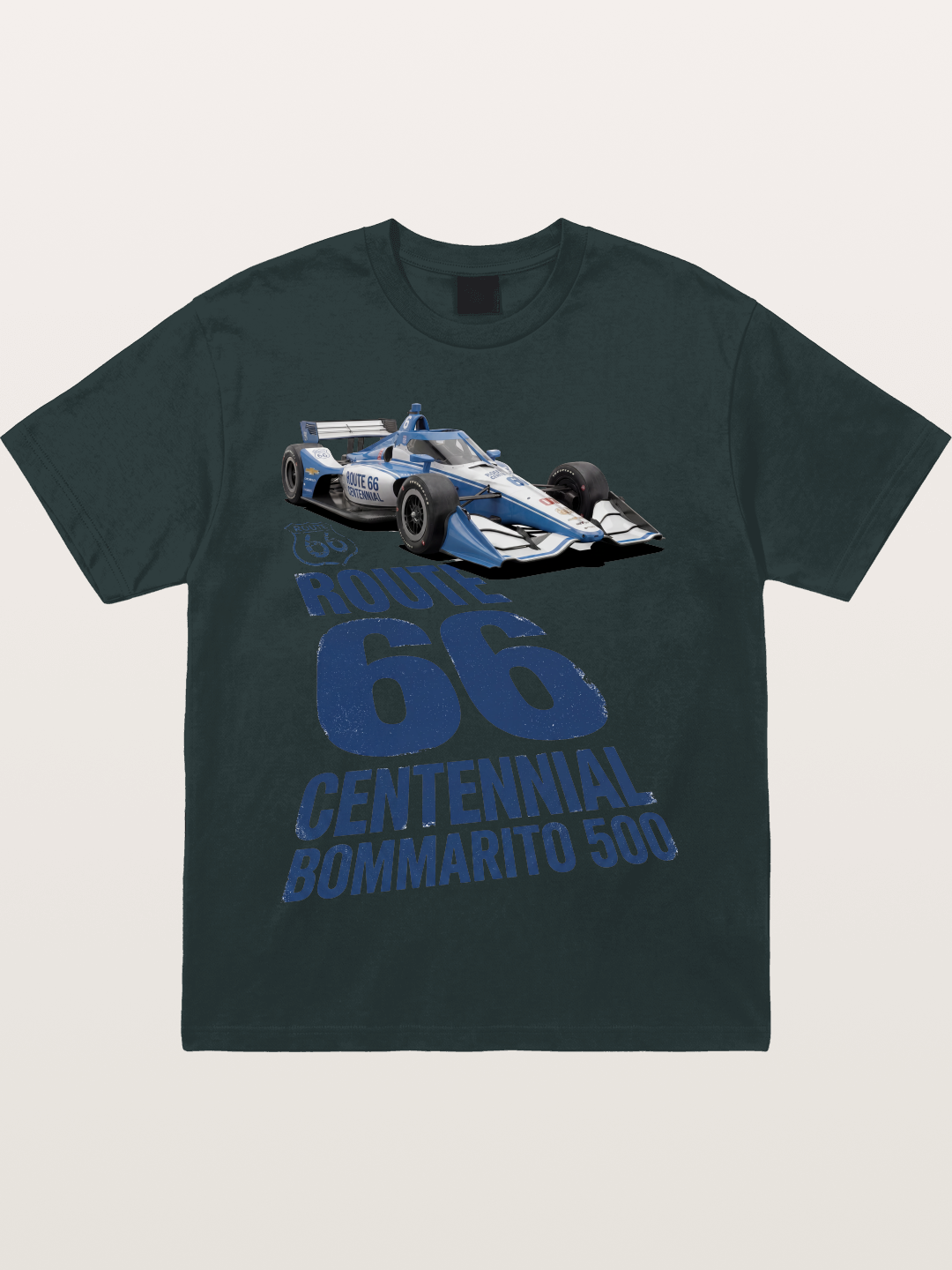 Blue IndyCar Route66 Print Gildan T-shirt