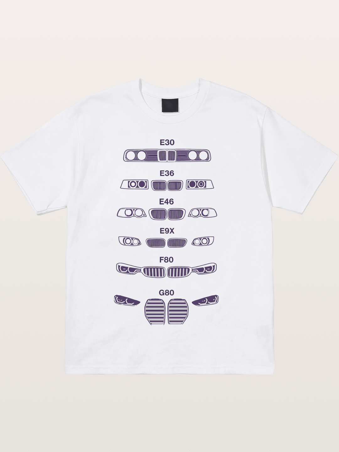 BMW Headlight Generations Print Cotton T-shirt