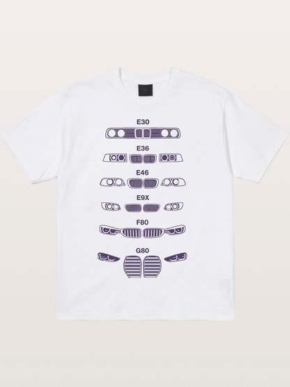 BMW Headlight Generations Print Cotton T-shirt