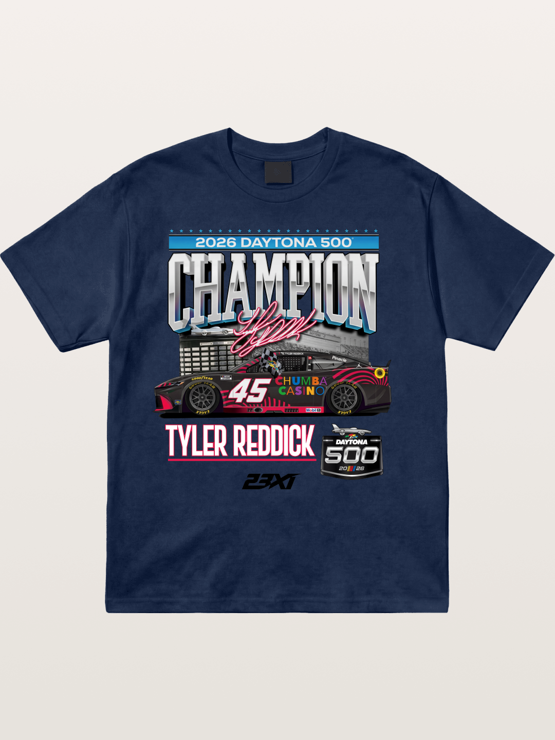 Tyler Reddick Daytona 500 Champion Print Cotton T-shirt