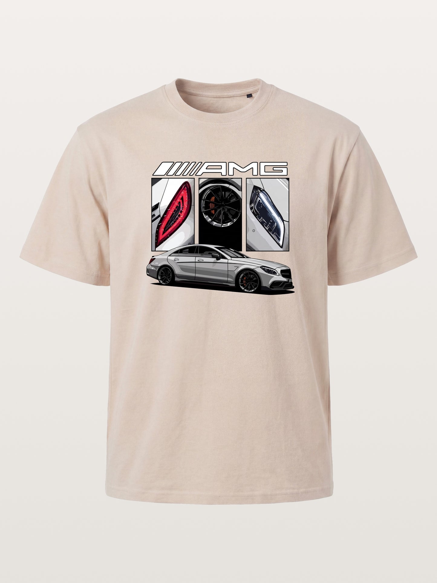 AMG Coupe Split Body Component Collage Cotton T-shirt