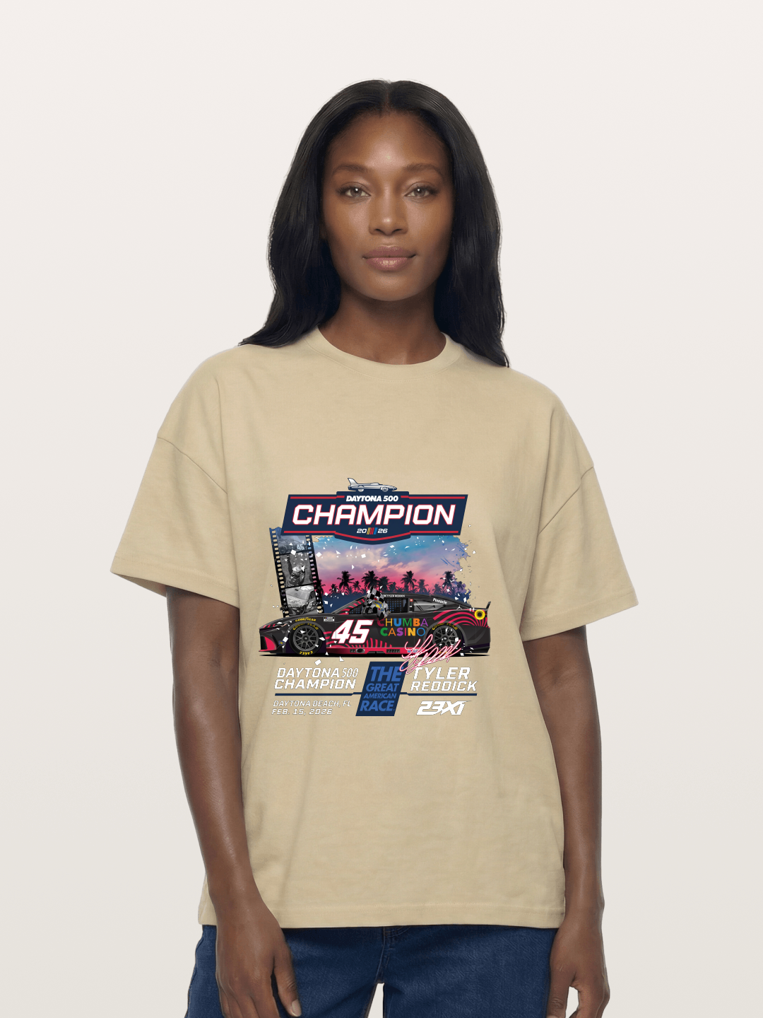 Tyler Reddick 45 Champion Car Art Gildan T-shirt