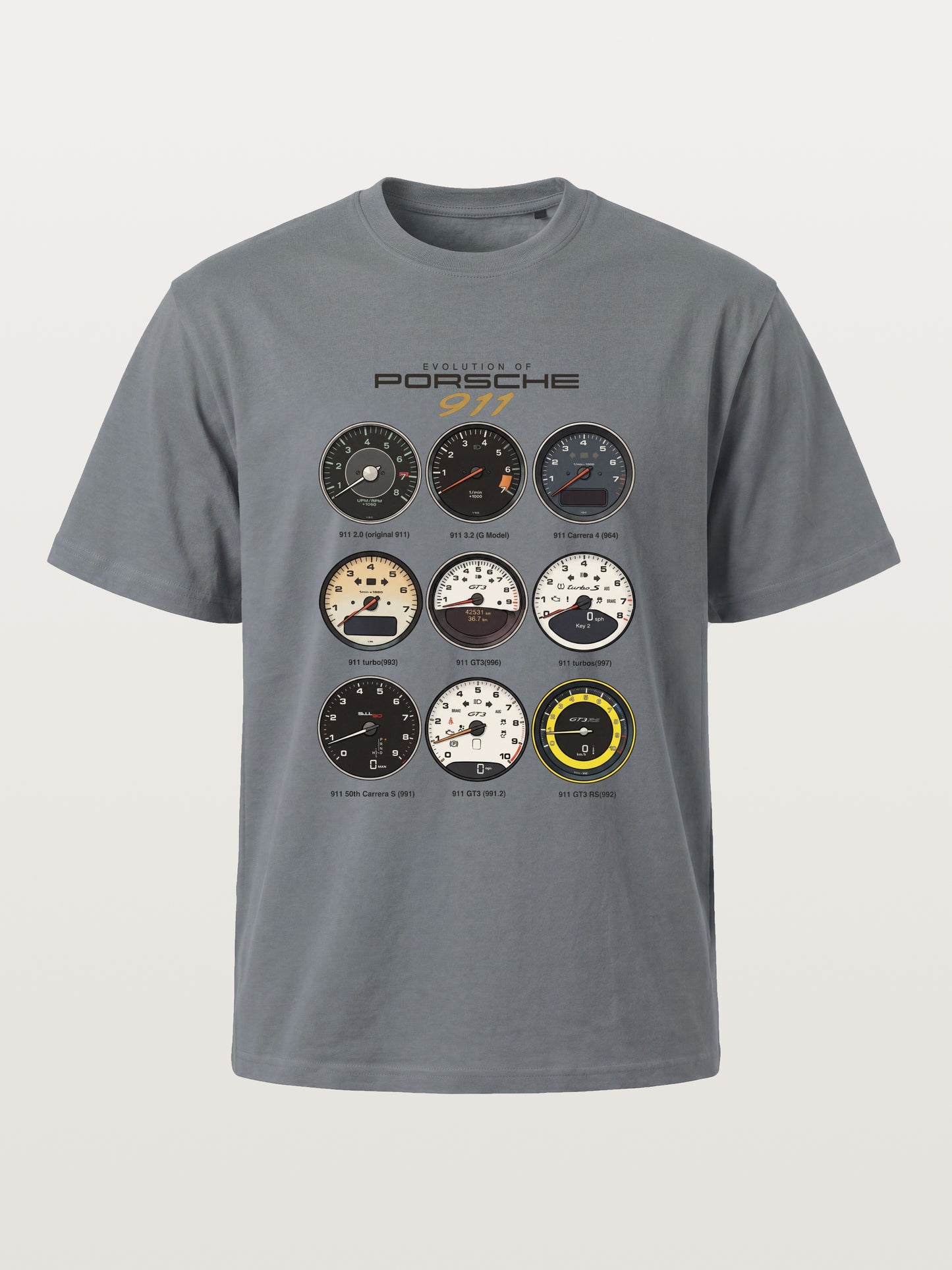 Porsche 911 Cluster Vintage Gauge Set Cotton T-shirt