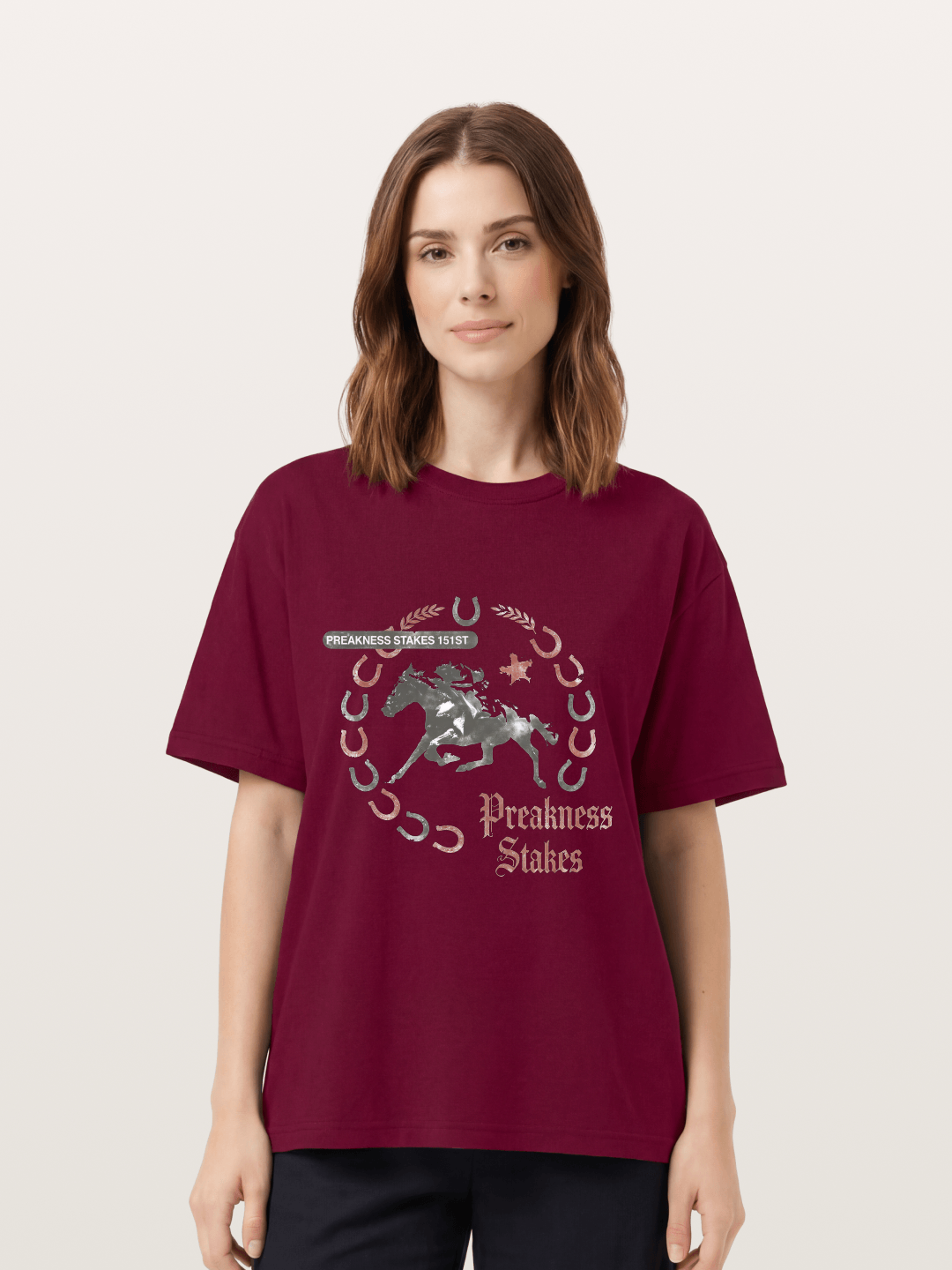 Preakness Stakes Horseshoe Art Gildan T-shirt