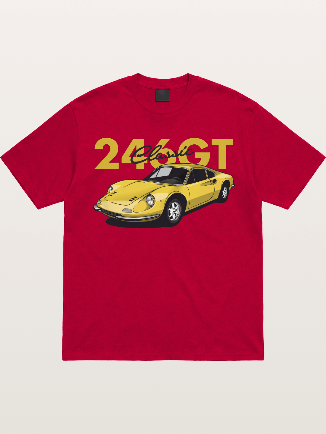 Ferrari 246 GT Classic Yellow Gildan T-shirt