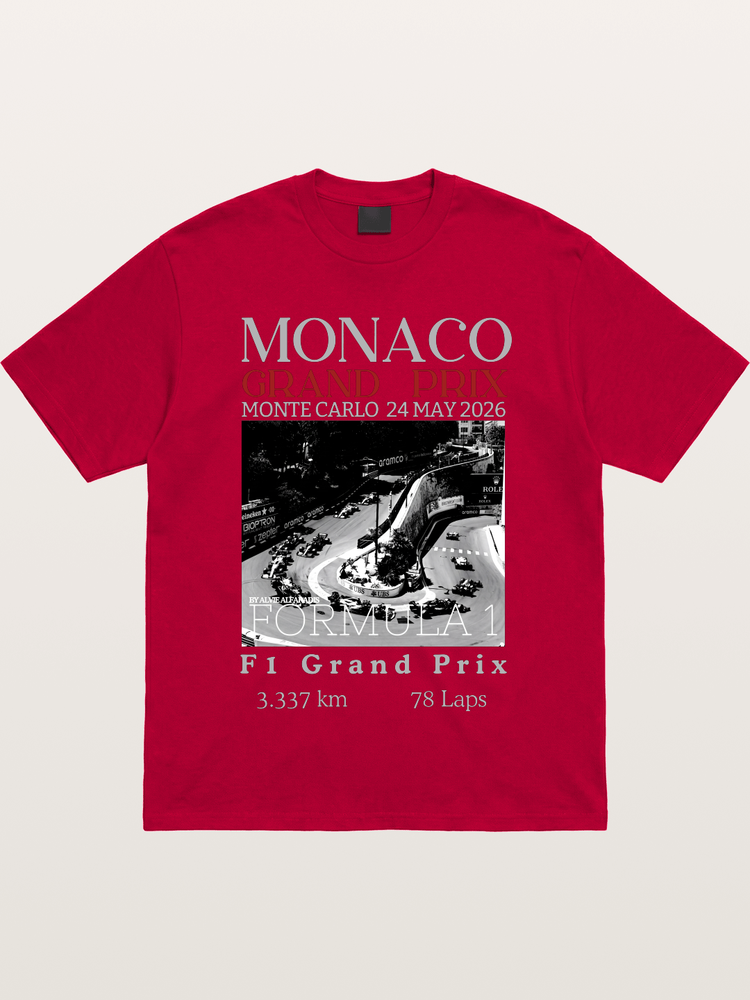 Monaco Grand Prix Black White Aerial Gildan T-shirt