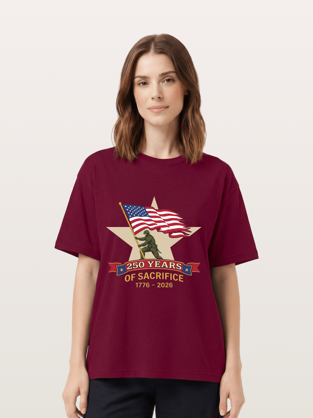 250 Years of Sacrifice Soldier Flag Gildan T-shirt