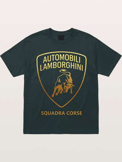 Lamborghini Squadra Corse Gold Shield Gildan T-shirt -----