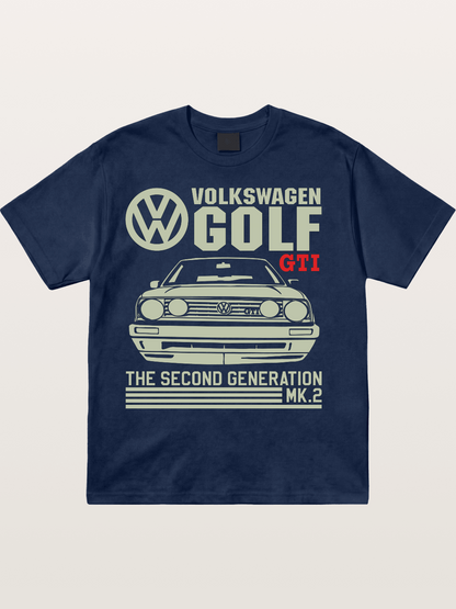 Volkswagen Golf MK2 Outline Cotton T-shirt