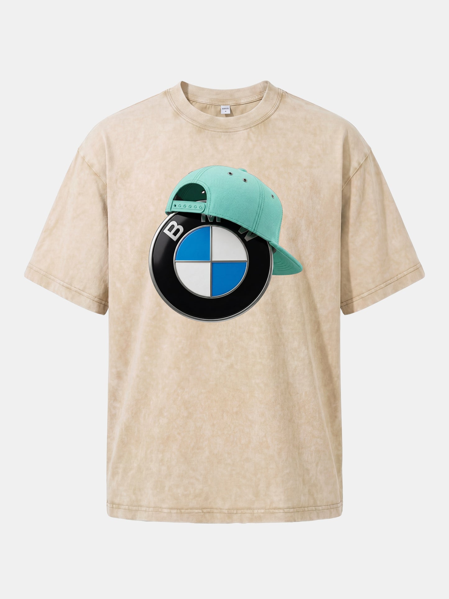 BMW Logo & Tiffany Cap Art Washed T-shirt