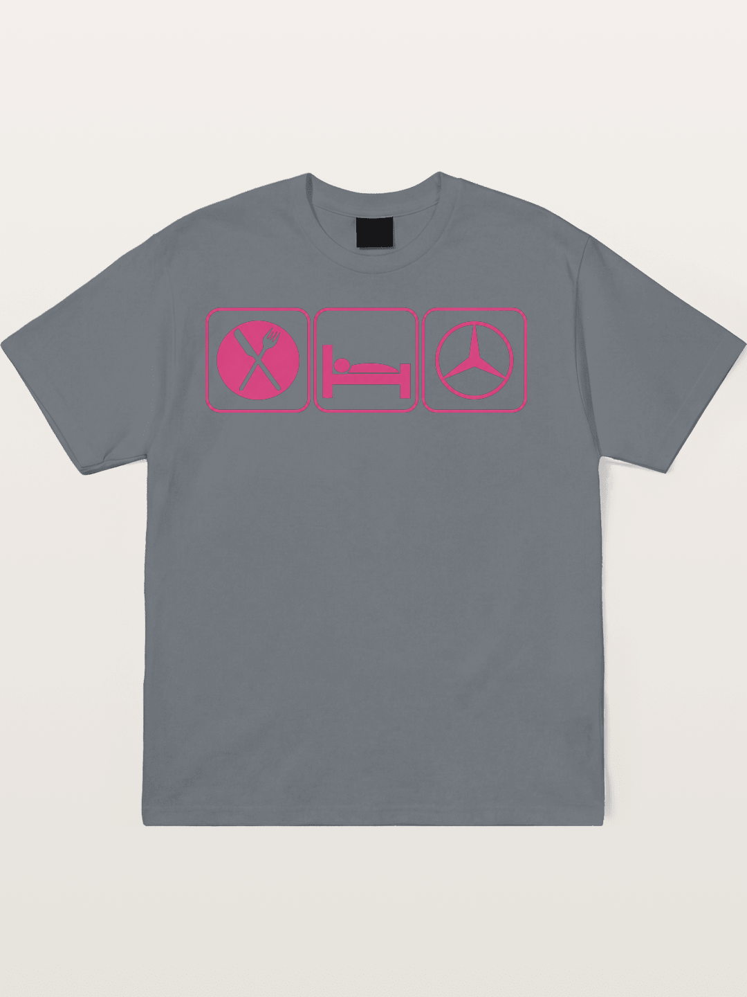 Eat Sleep Mercedes Pink Print Cotton T-shirt