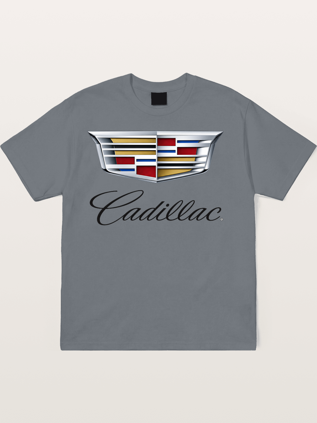 Cadillac Emblem Script Print Cotton T-shirt