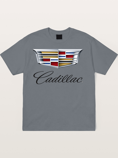 Cadillac Emblem Script Print Cotton T-shirt