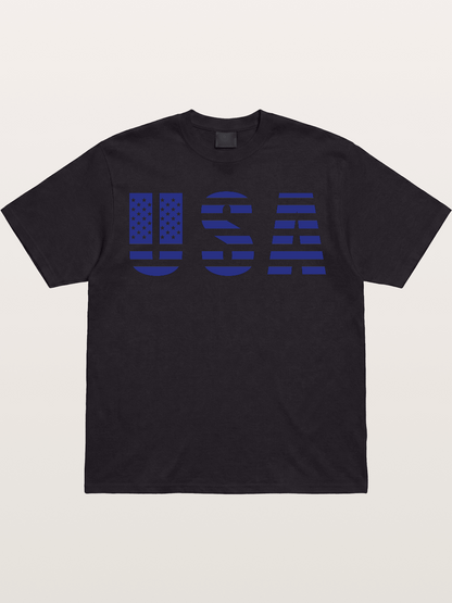 Blue Tone USA American Flag Gildan T-shirt