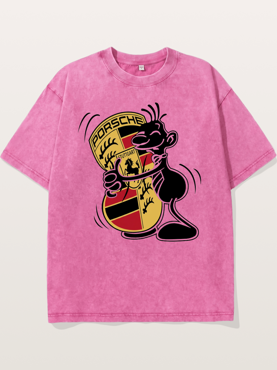 Character Hugging Porsche Crest Washed T-shirt