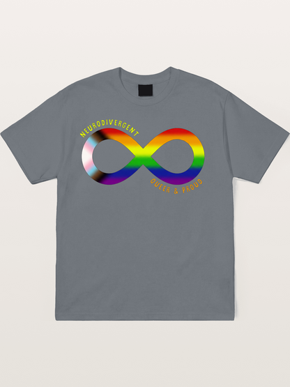 Neurodivergent Queer Infinity Symbol Cotton T-shirt
