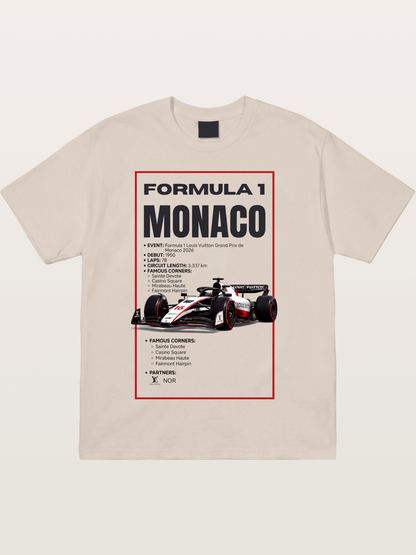 F1 Monaco Grand Prix Fact Sheet Cotton T-shirt