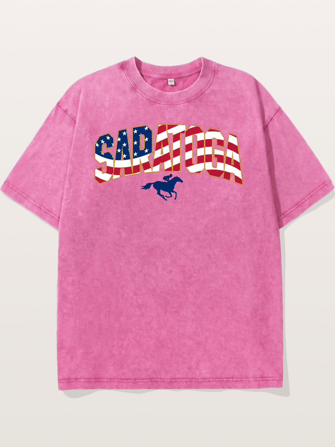 Saratoga Horse Racing American Colors Washed T-shirt