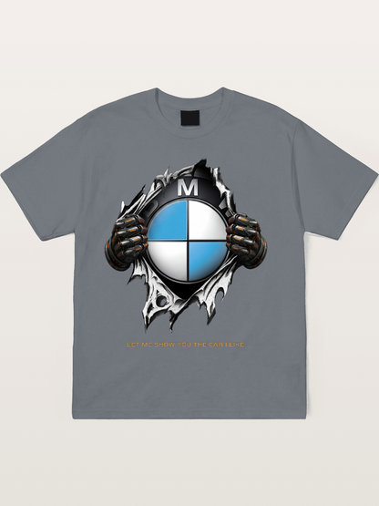 BMW Roundel Tear Through Design Cotton T-shirt