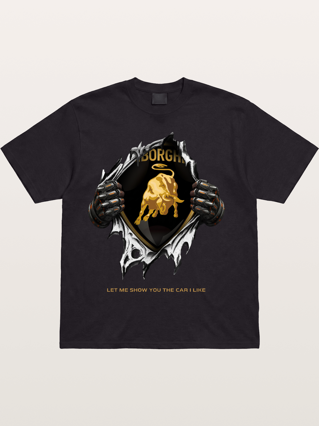 Lamborghini Bull Crest Tear Through Cotton T-shirt