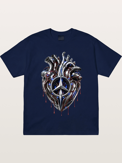 Mercedes Cyborg Heart Print Gildan T-shirt