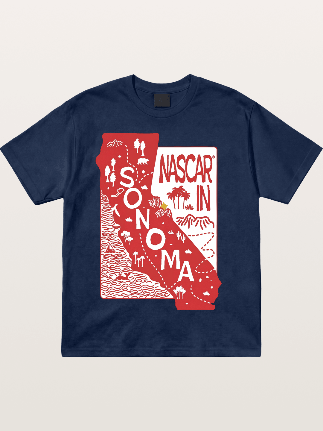 Sonoma Raceway California Outline Cotton T-shirt