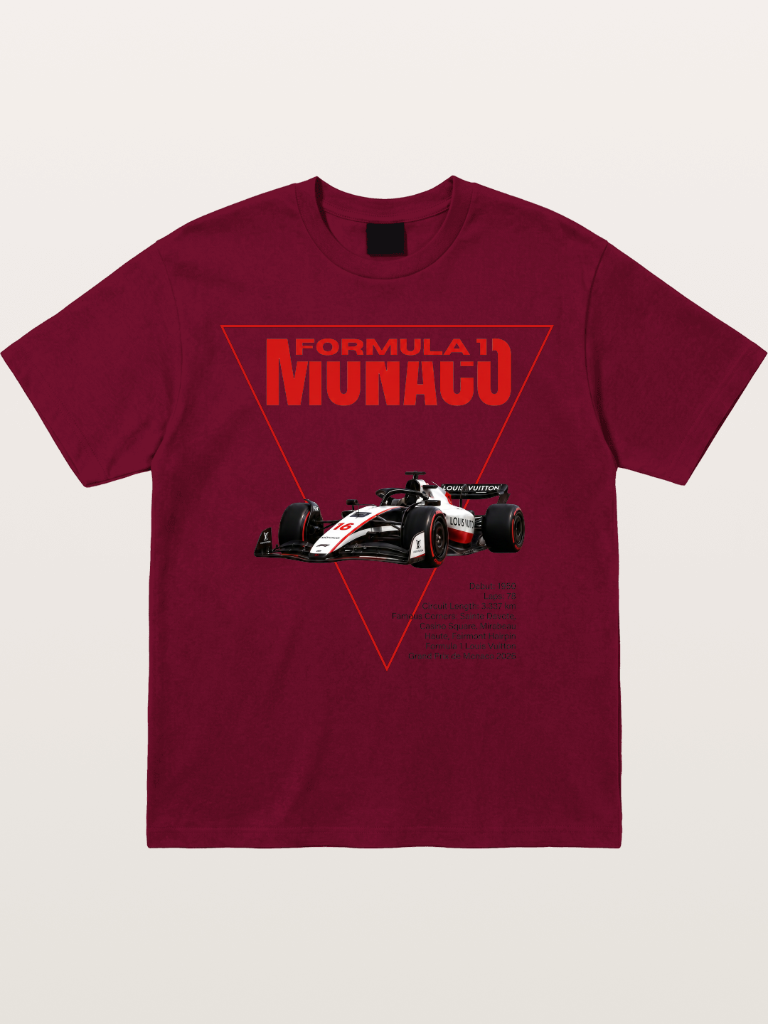 Red Triangle F1 Monaco Artwork Gildan T-shirt