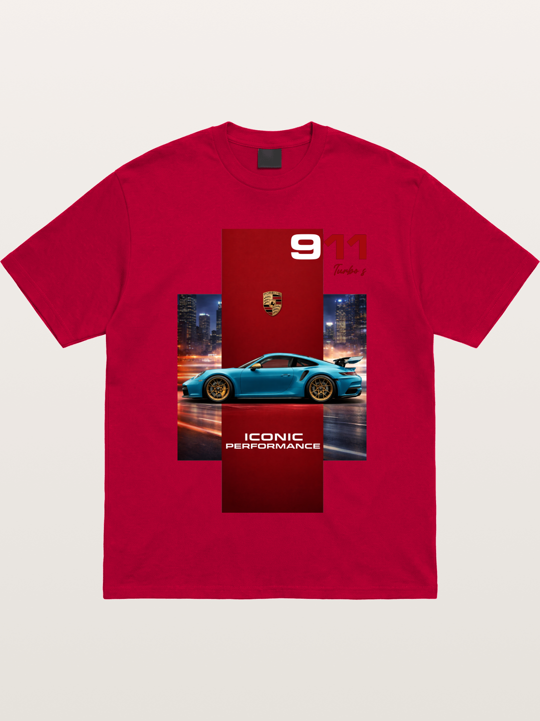 Porsche 911 Turbo S Blue Iconic Gildan T-shirt