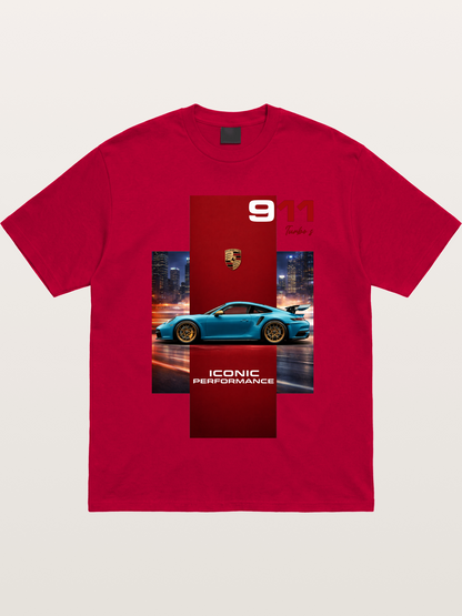Porsche 911 Turbo S Blue Iconic Gildan T-shirt