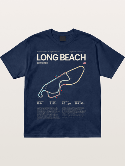 Long Beach GP Circuit Map Cotton T-shirt