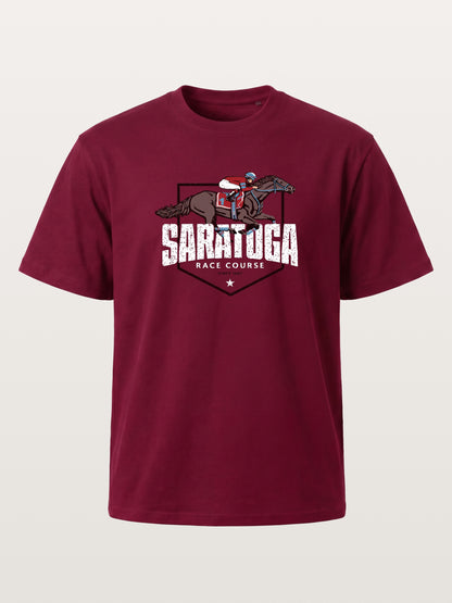 Saratoga Jockey And Horse Illustration Gildan T-shirt