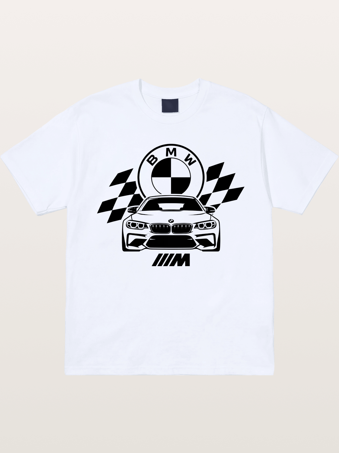 BMW M Series Checkered Flag Print Gildan T-shirt