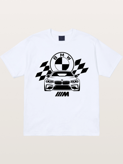 BMW M Series Checkered Flag Print Gildan T-shirt