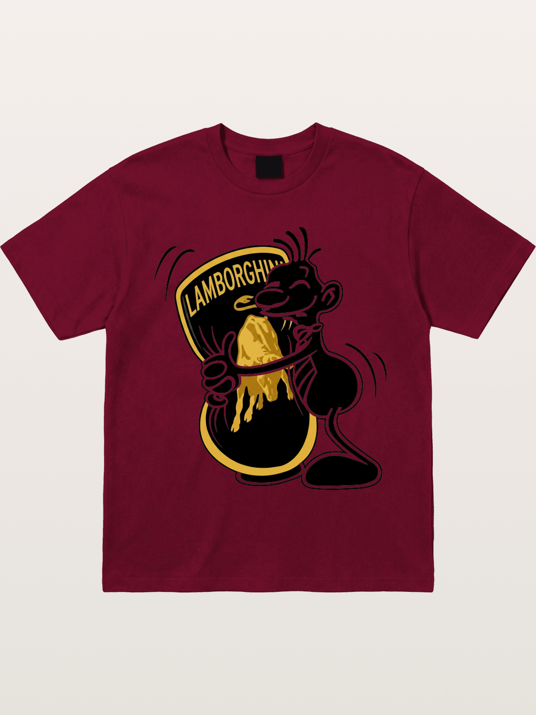 Cartoon Hugs Lamborghini Logo Gildan T-shirt