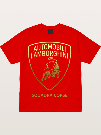 Lamborghini Squadra Corse Gold Shield Cotton T-shirt