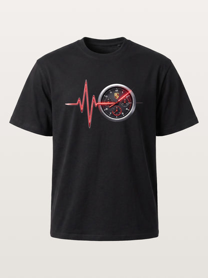 Heartbeat Line Porsche Dash Gauge Cotton T-shirt