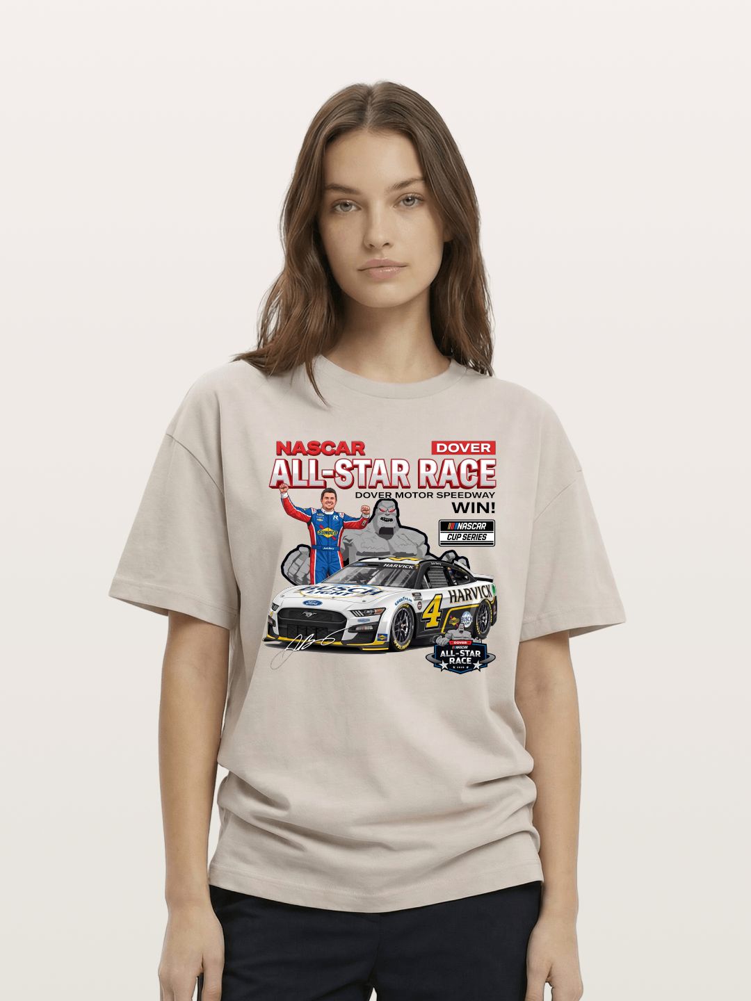 Kevin Harvick #4 Dover All-Star Win Cotton T-shirt