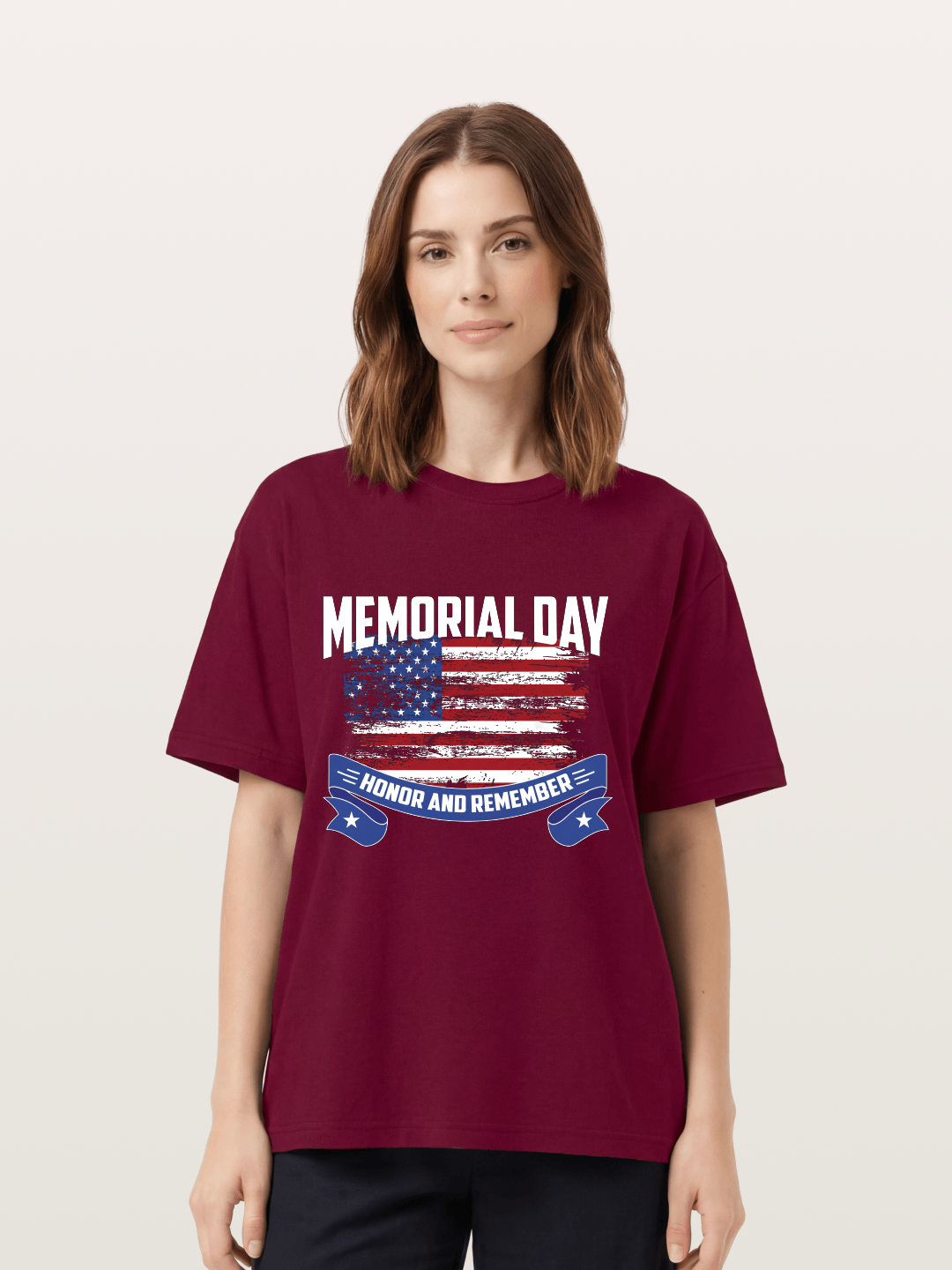 Honor and Remember Memorial Day Flag Gildan T-shirt
