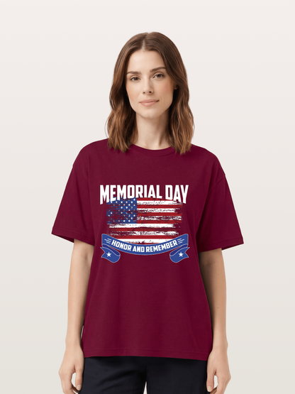 Honor and Remember Memorial Day Flag Gildan T-shirt