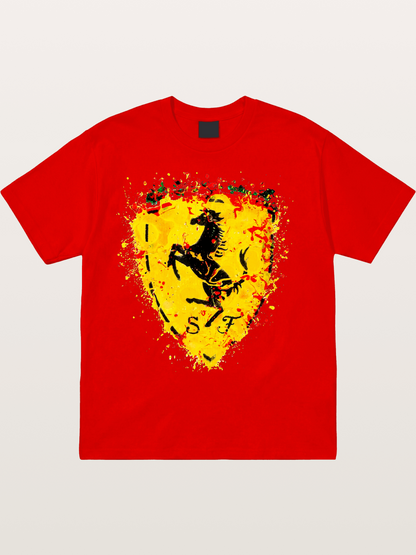 Ferrari Paint Splash Logo Cotton T-shirt