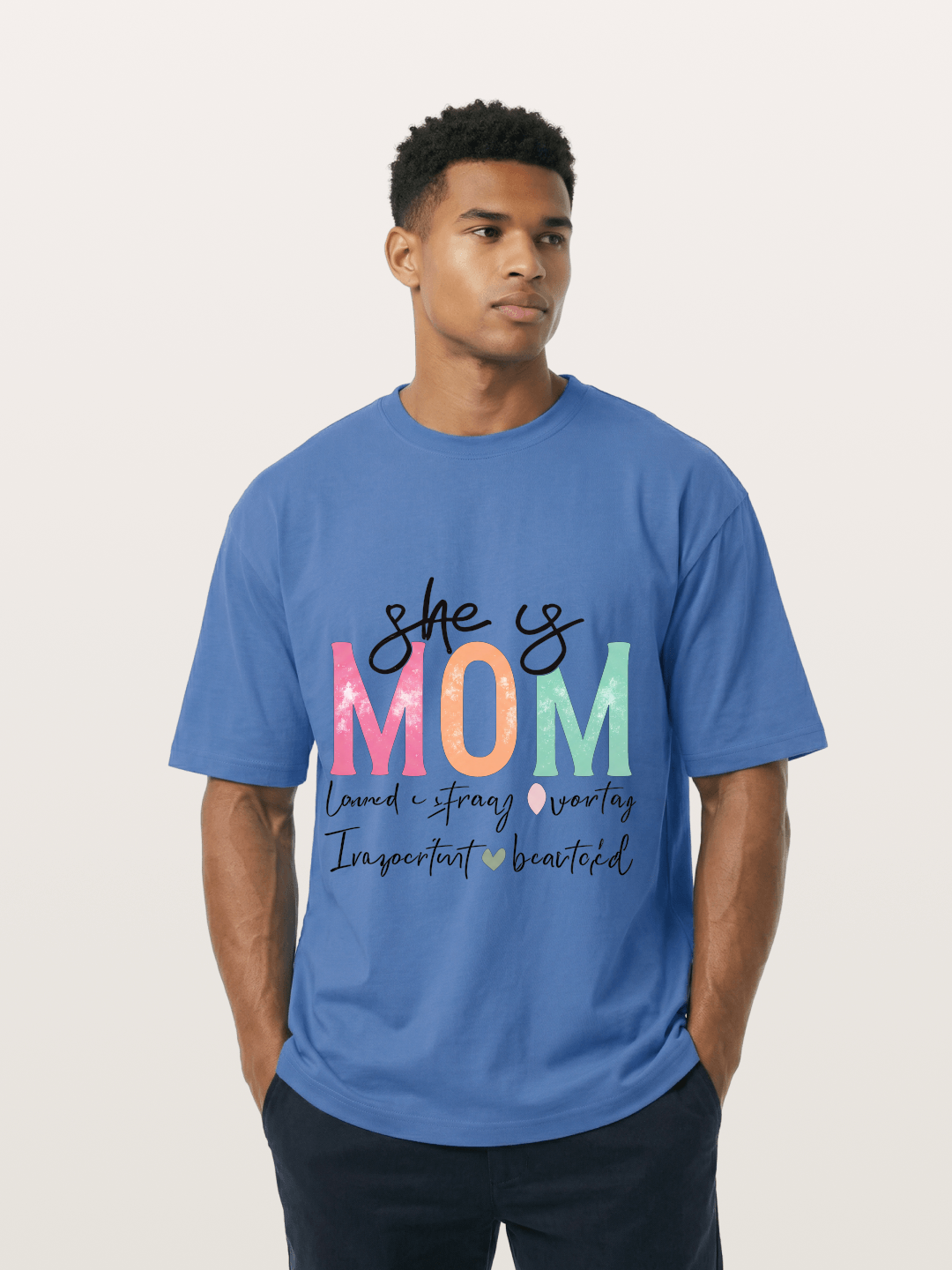 She is Mom Boho Pastel Print Gildan T-shirt