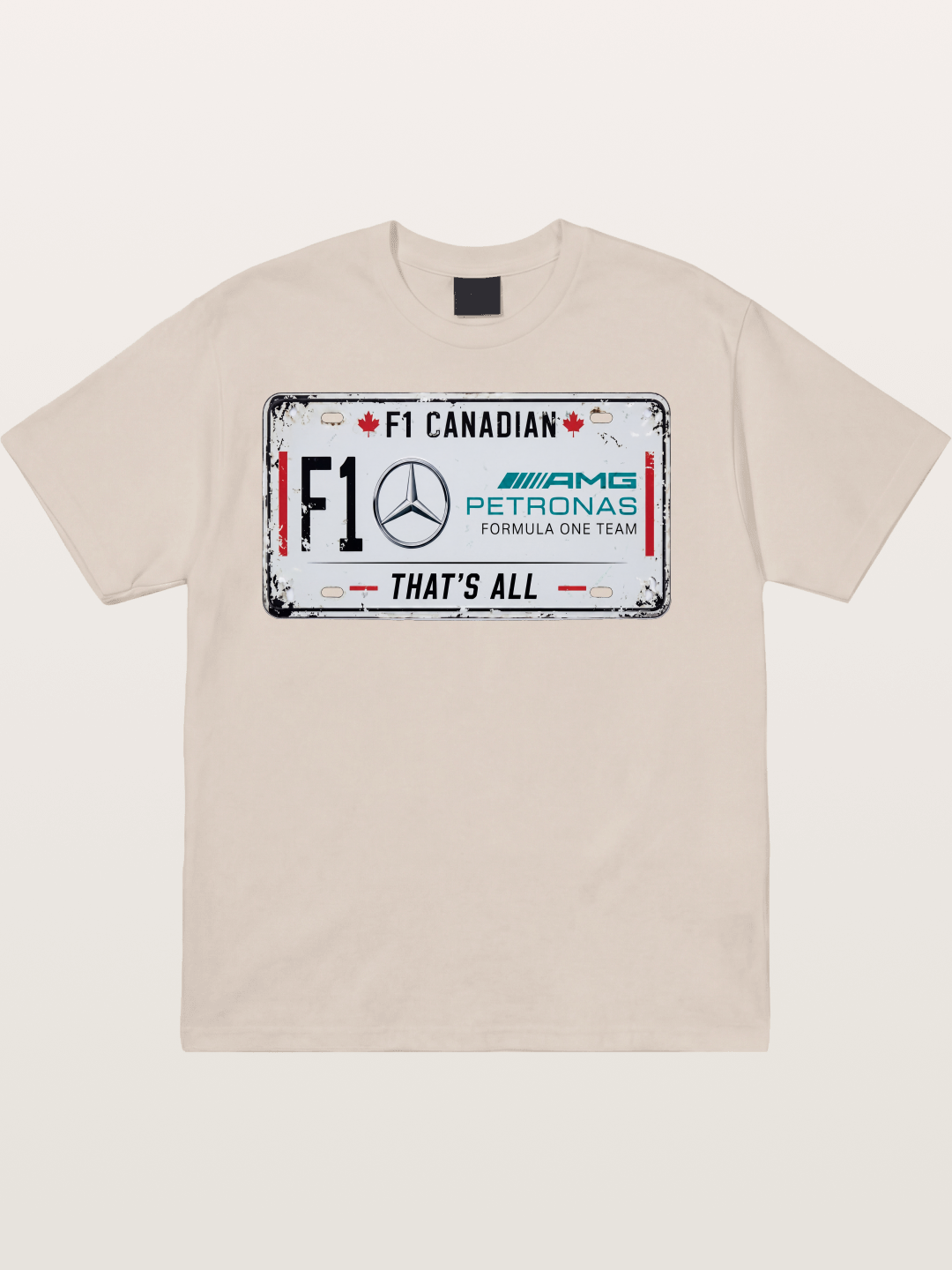 Mercedes F1 License Plate Print Cotton T-shirt