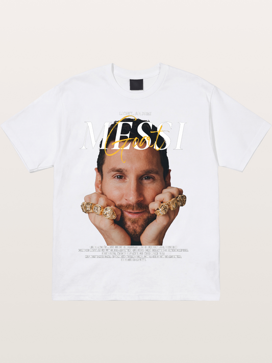 Messi GOAT Champion Rings Cotton T-shirt