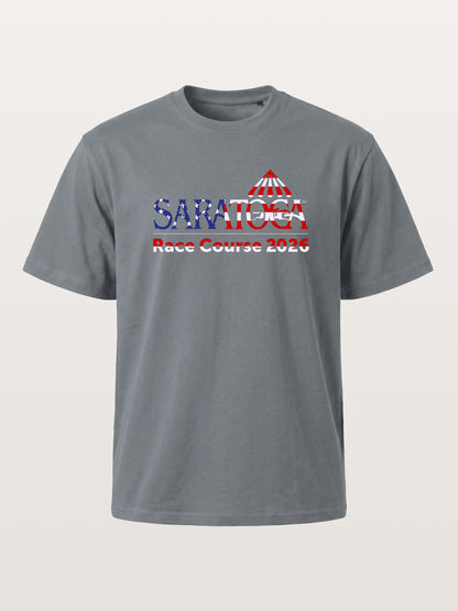 Saratoga Race Course Star Spangled Text Cotton T-shirt
